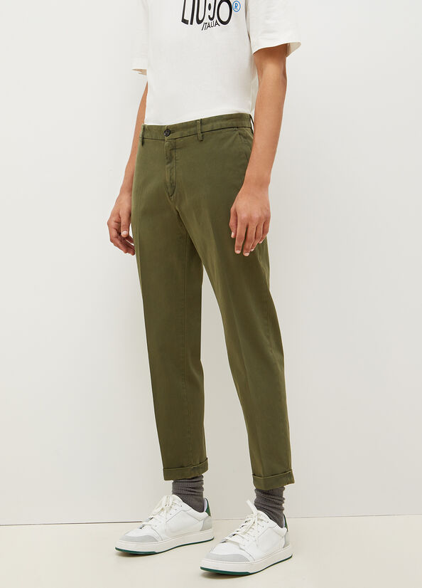 Green Liu Jo Regular Fit Chinos Men's Pants | QVS-680715