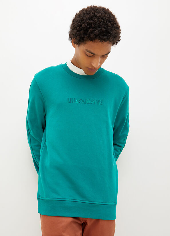 Green Liu Jo With Logo Men's Sweaters | JBY-374162