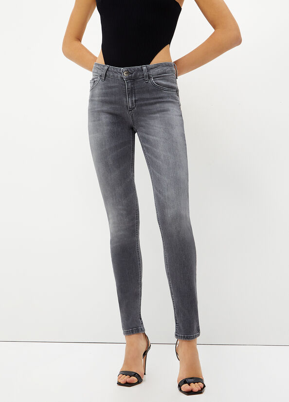 Grey Liu Jo Bottom Up Women's Skinny Jeans | LUF-659103