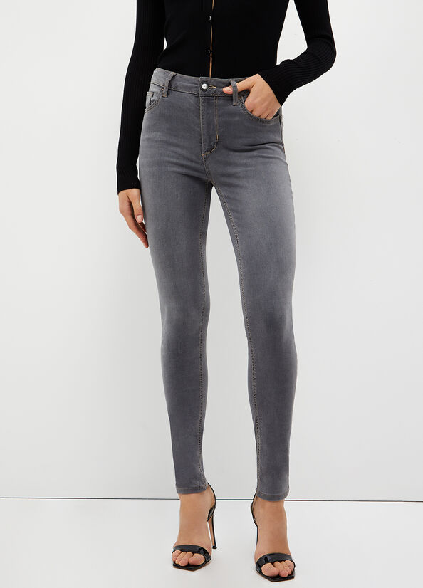 Grey Liu Jo Bottom Up Women's Skinny Jeans | VBR-065918