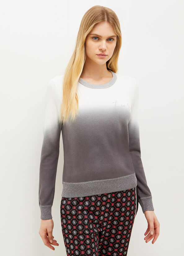 Grey Liu Jo Degradé With Logo Women's Sweaters | GIE-704125