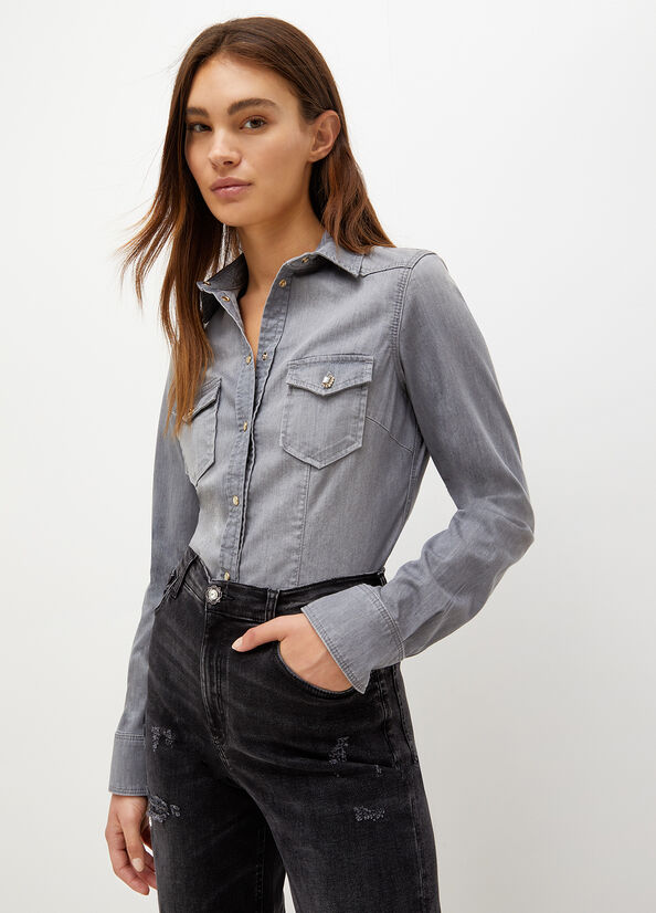 Grey Liu Jo Denim Women's Shirts | RVJ-850729