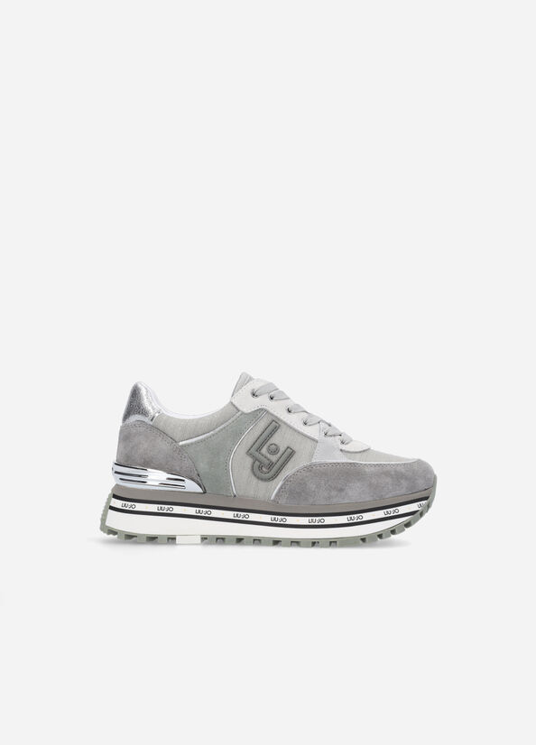 Grey Liu Jo Platform In Sparkling Fabric Women's Sneakers | BVR-148632