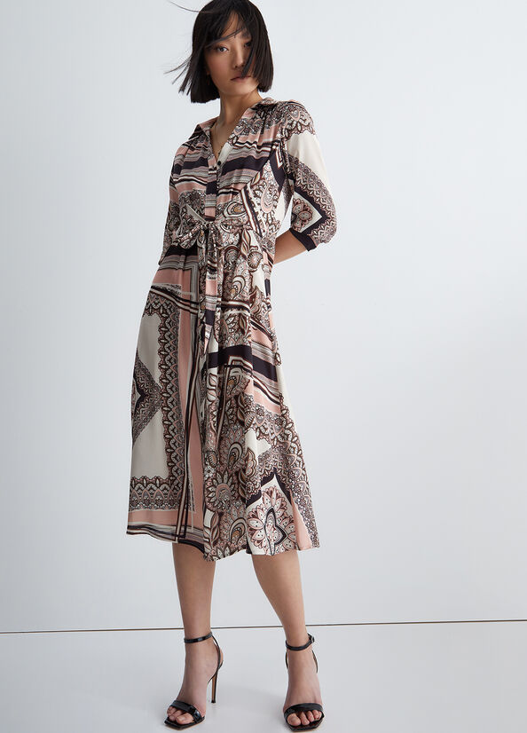 Grey Liu Jo With Scarf Print Women's Dress | EOL-264910