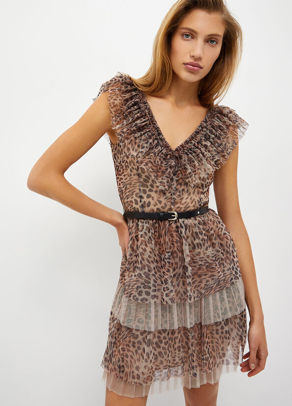 Leopard Liu Jo Formal Animal-Print Women's Dress | NMQ-269871