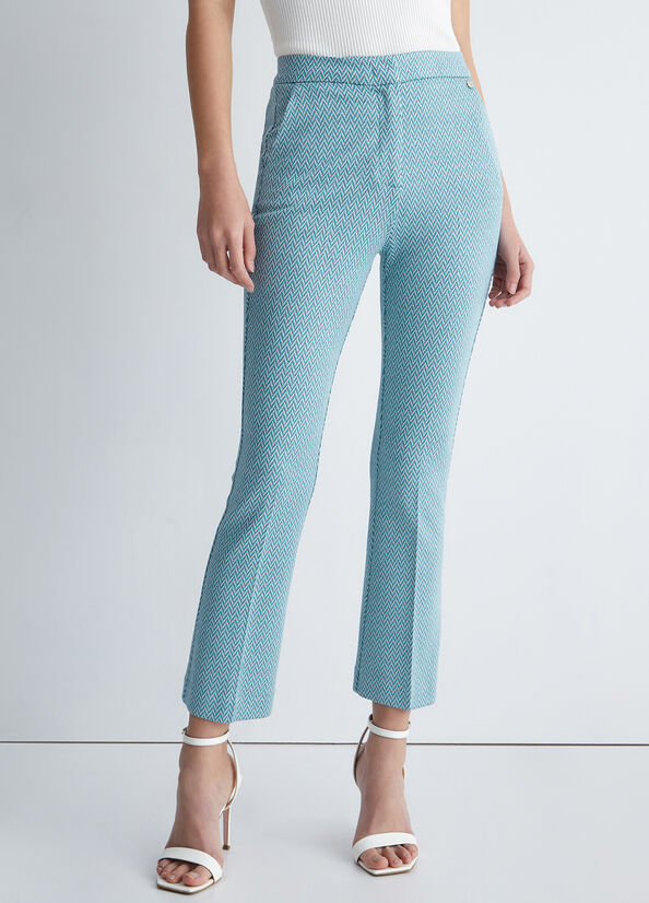 Light Blue Liu Jo Jacquard Women's Pants | PLR-278340