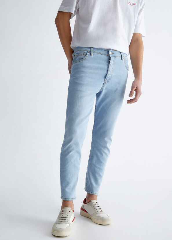 Light Blue Liu Jo Twisted Men's Slim-Fit Jeans | KFT-531946