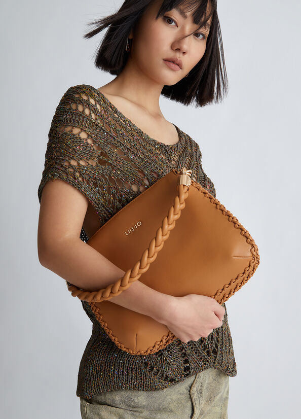 Light Brown Liu Jo With Logo Women's Shoulder Bags | PQA-946580