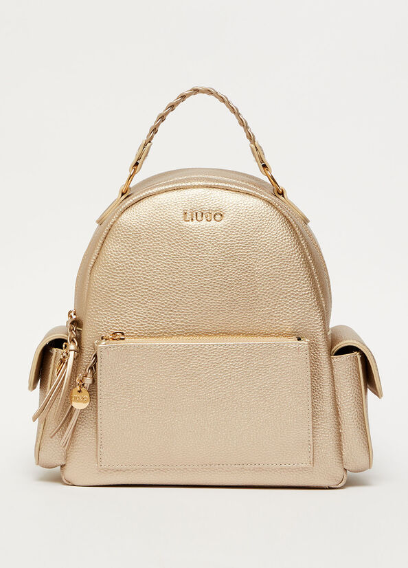 Light Gold Liu Jo Eco-Friendly Women's Backpacks | OJF-530268