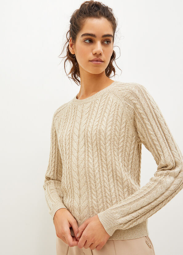 Light Gold Liu Jo Lurex® Women's Sweaters | OMU-276583