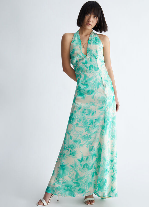 Light Turquoise Liu Jo Floral Women's Dress | NFL-205493