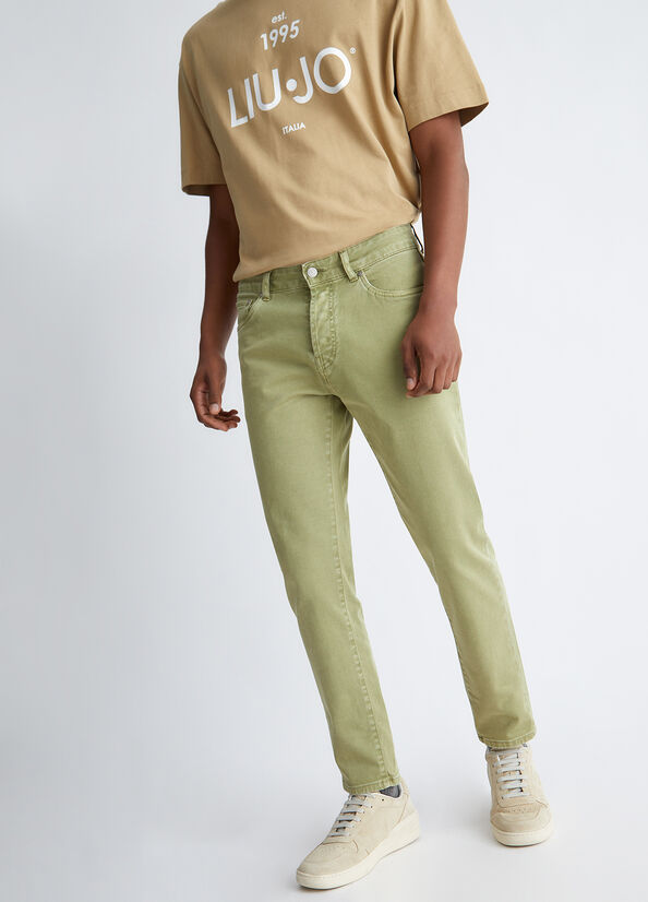 Olive Liu Jo Tapered Fit Men's Skinny Jeans | XFL-401795