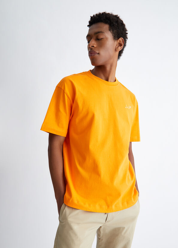 Orange Liu Jo With Logo Men's T Shirts | XYJ-985420