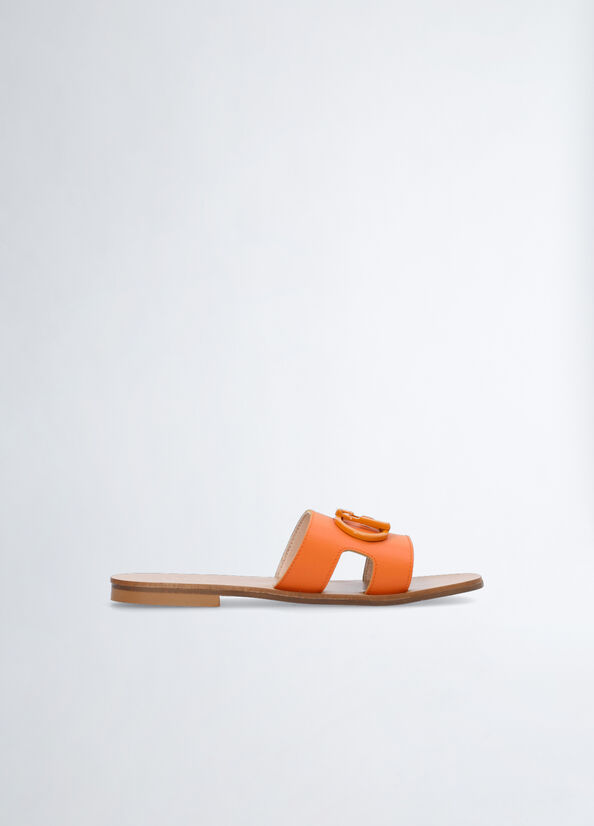 Orange Liu Jo With Logo Women's Flat Shoes | JAQ-245038