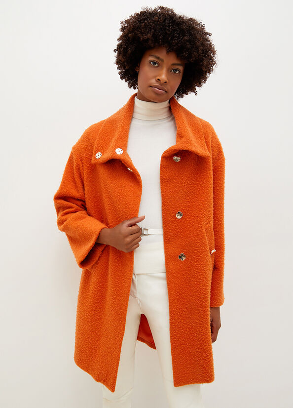 Orange Liu Jo Wool Blend Women's Coats | GQE-146230