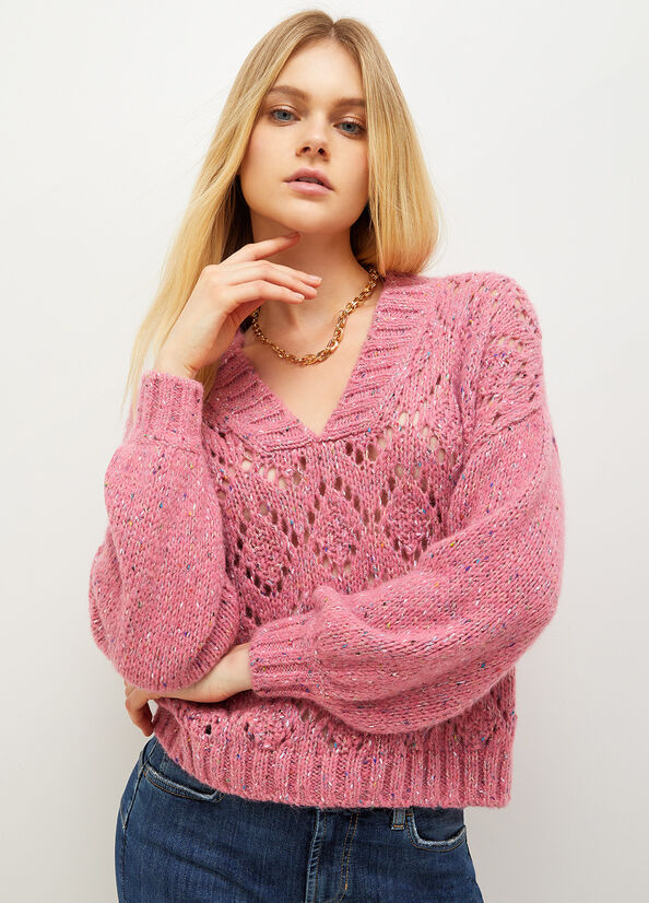 Pink Liu Jo Alpaca Blend Women's Sweaters | DYK-809152