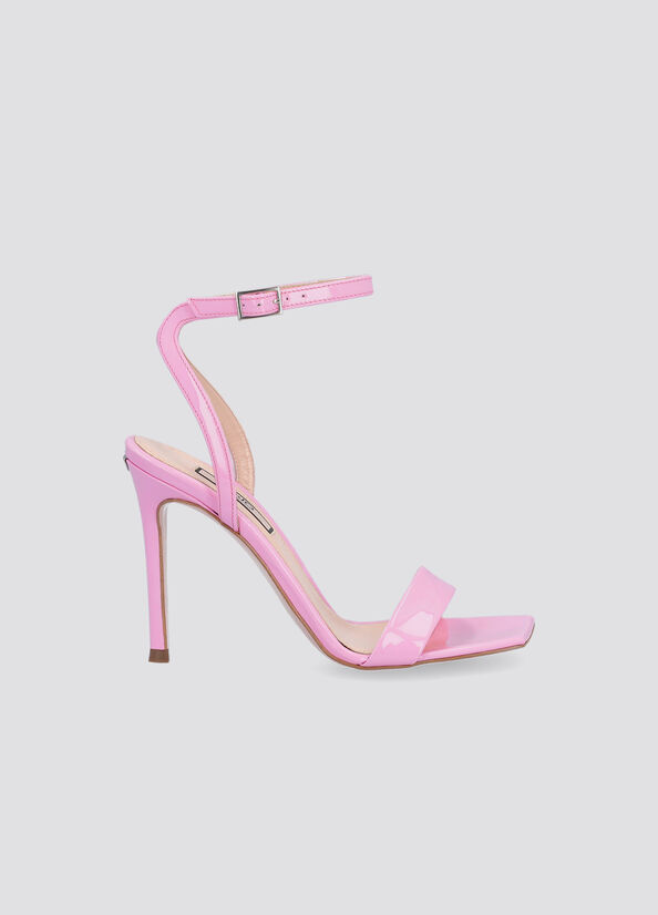 Pink Liu Jo Patent Leather Heeled Women's Sandals | GES-507842