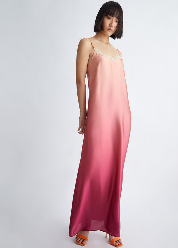 Pink Liu Jo Satin Women's Dress | KGT-219607