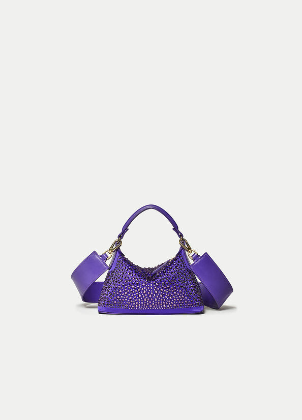 Purple Liu Jo Mini Hobo With Gemstones Women's Crossbody Bags | QSA-065413