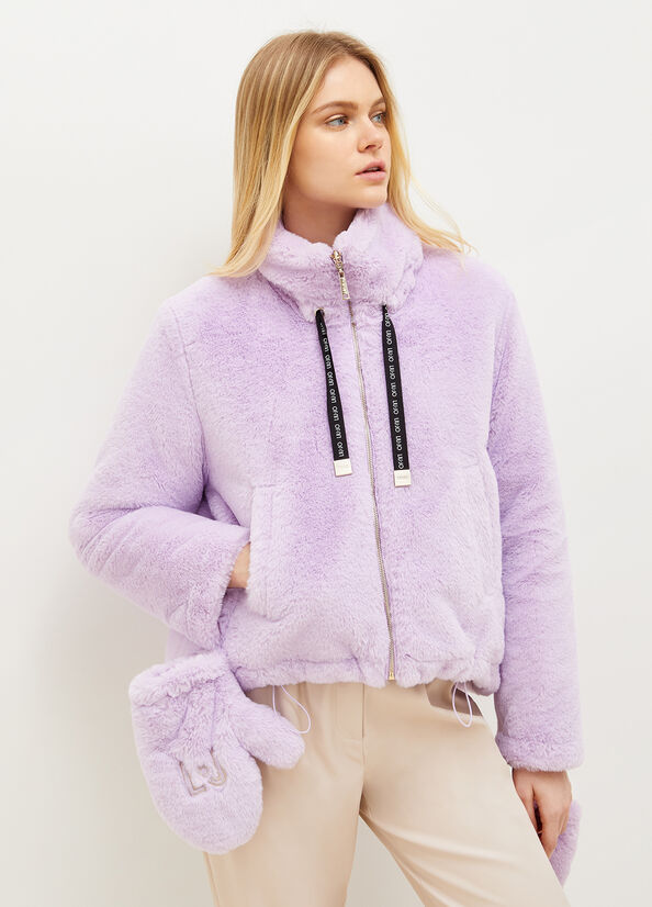 Purple Liu Jo Reversible Nylon And Synthetic Fur Women's Jackets | PCI-061754