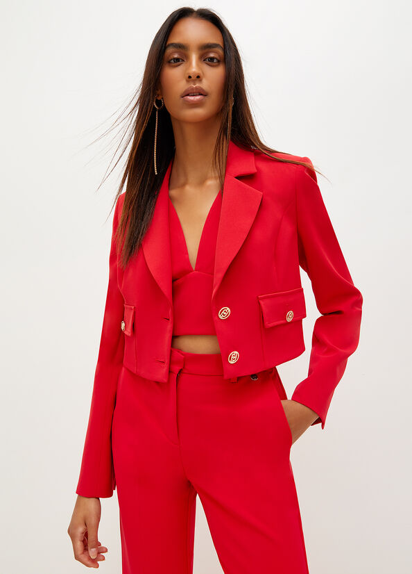 Red Liu Jo Bolero With Jewel Buttons Women's Jackets | JHP-642890