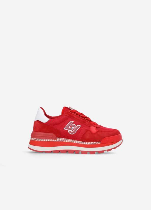 Red Liu Jo Brighty Mesh Women's Sneakers | LED-671532