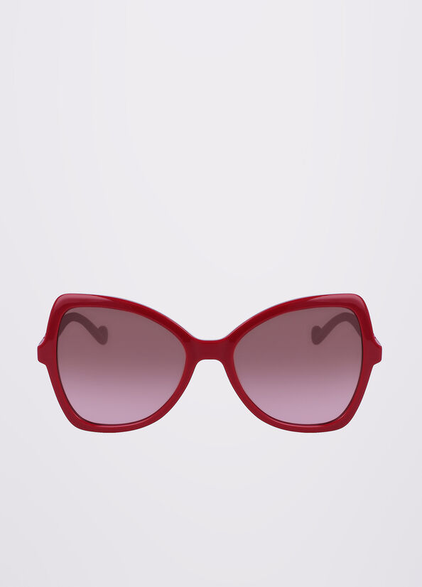 Red Liu Jo Butterfly Women's Sunglasses | MPU-930486