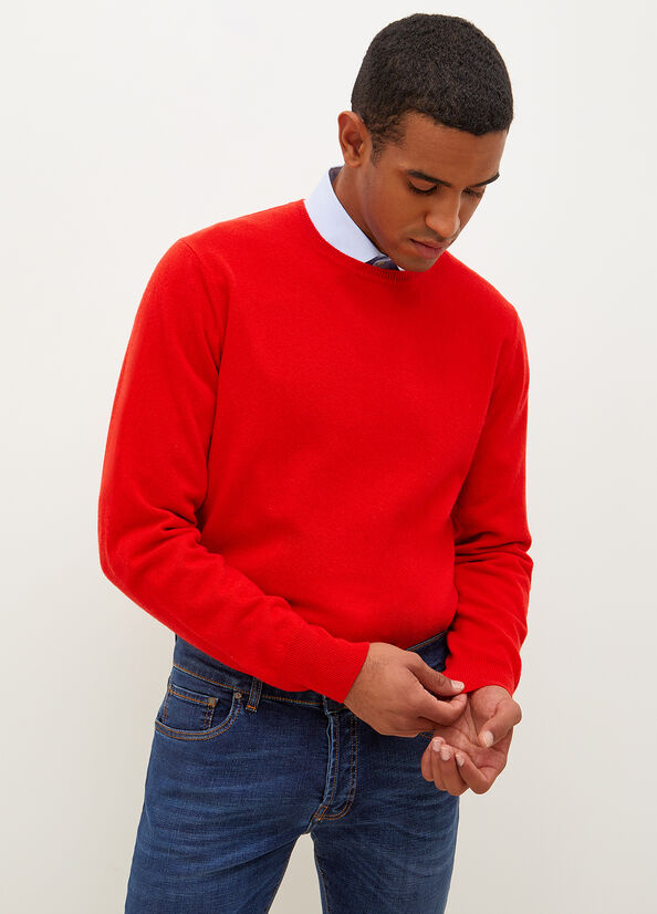 Red Liu Jo Cashmere Pullover Men's Sweaters | VBS-642503