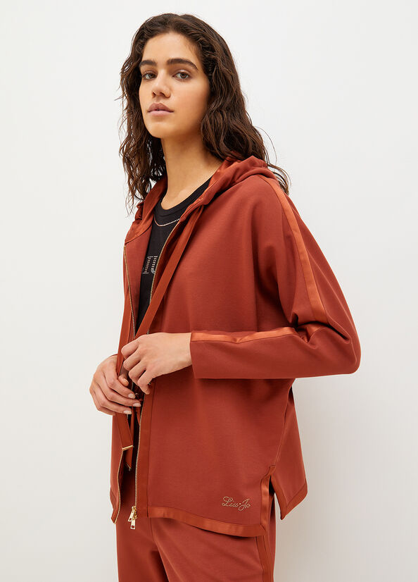 Red Liu Jo Hooded With Zip Women's Sweatshirts | KAF-625318