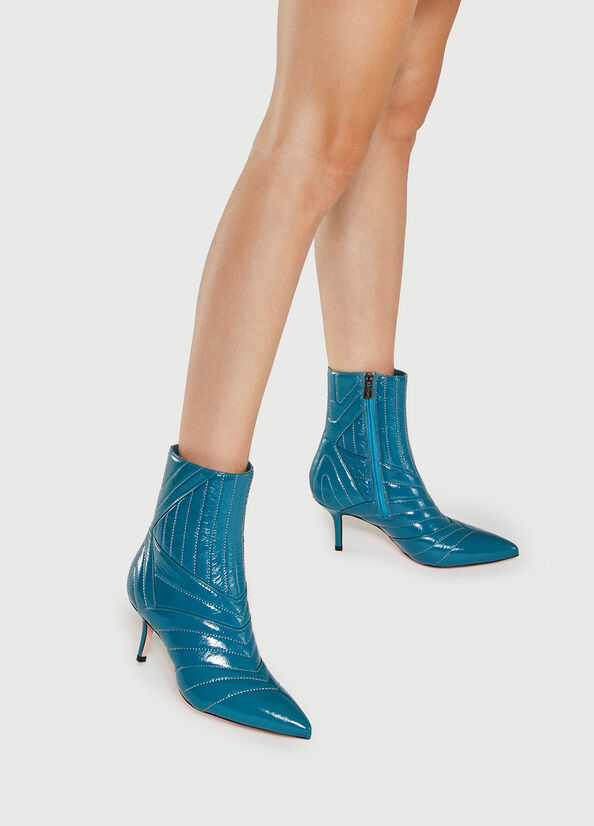 Turquoise Liu Jo Quilted With Heel Women's Ankle Boots | CKH-217839