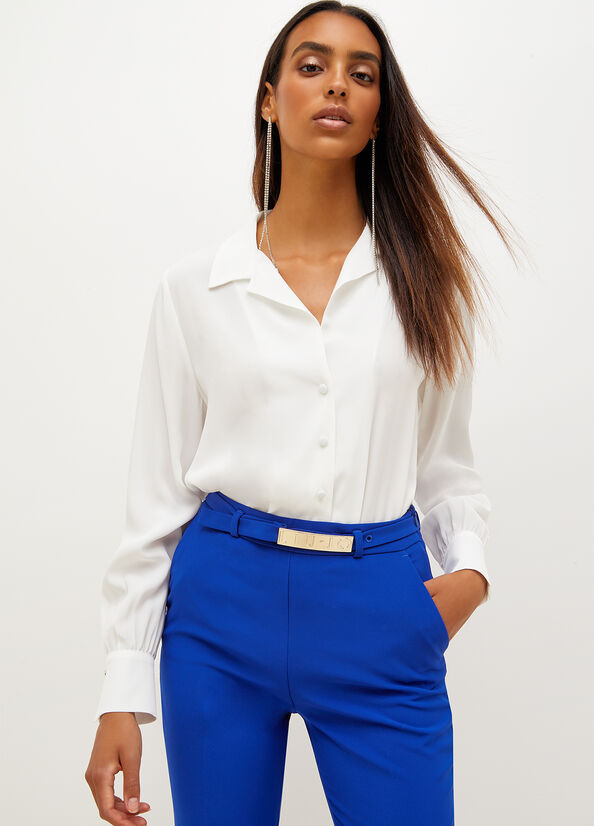 White Liu Jo Crepe De Chine Women's Shirts | GEW-123857