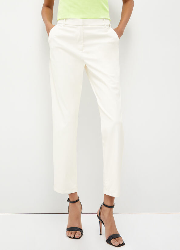 White Liu Jo Fabric Women's Pants | DGQ-392085