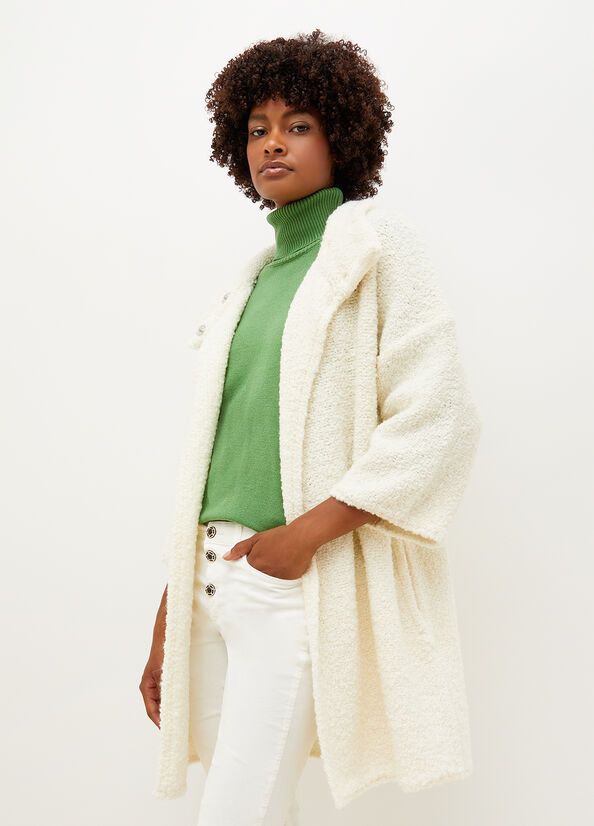 White Liu Jo Knit Women's Coats | PZX-012573