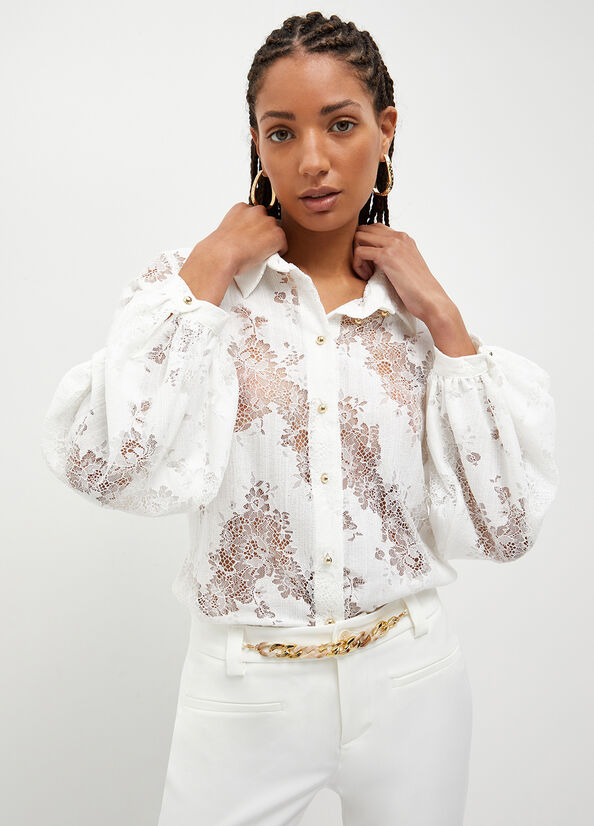 White Liu Jo Lace Women's Shirts | NVL-201574