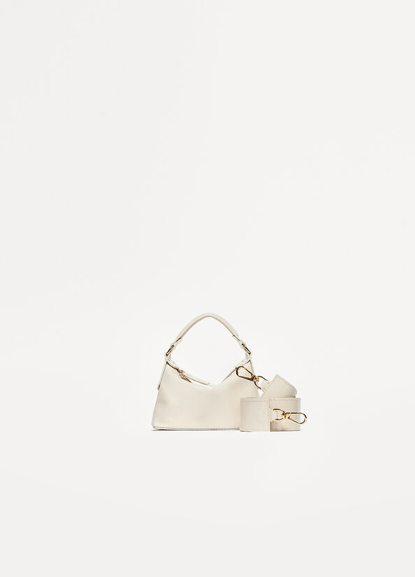 White Liu Jo Patent Leather Micro Hobo Women's Crossbody Bags | QUW-956021