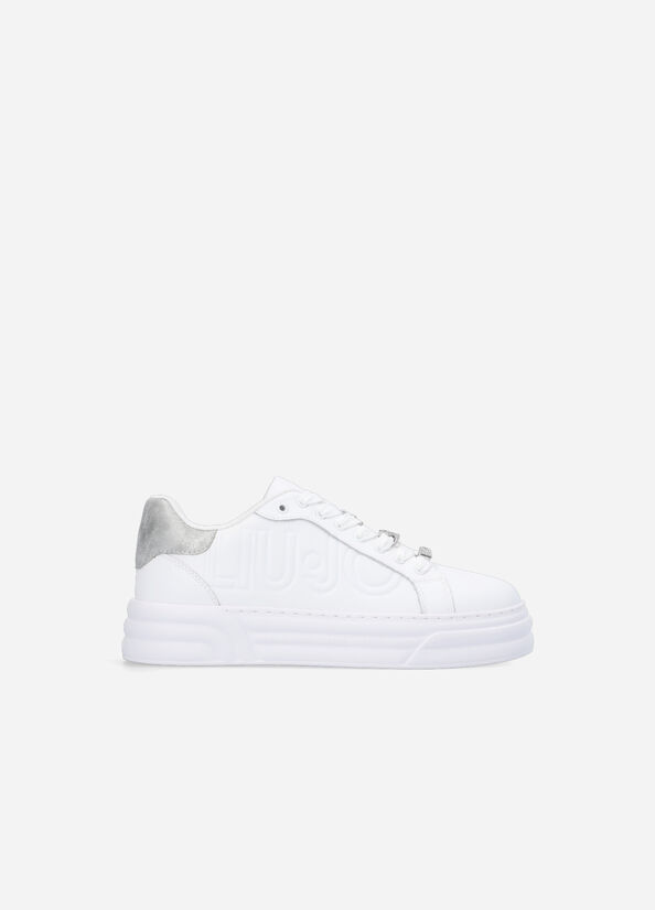 White Liu Jo Platform With Jewel Details Women's Sneakers | LGA-362894