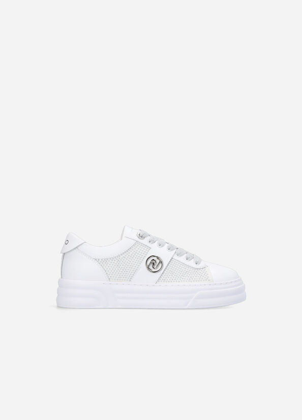 White Liu Jo Platform With Studs Women's Sneakers | WIZ-905632