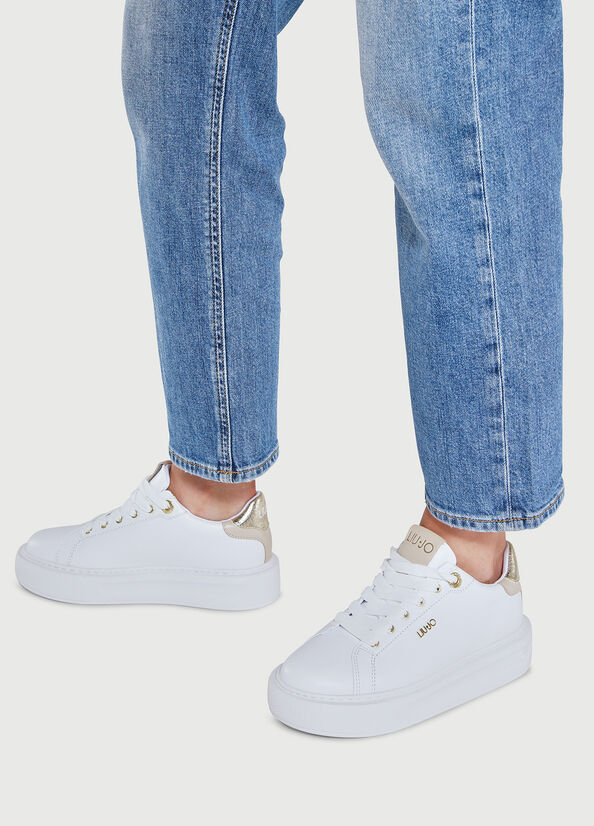 White Liu Jo Platform Women's Sneakers | MPS-783926