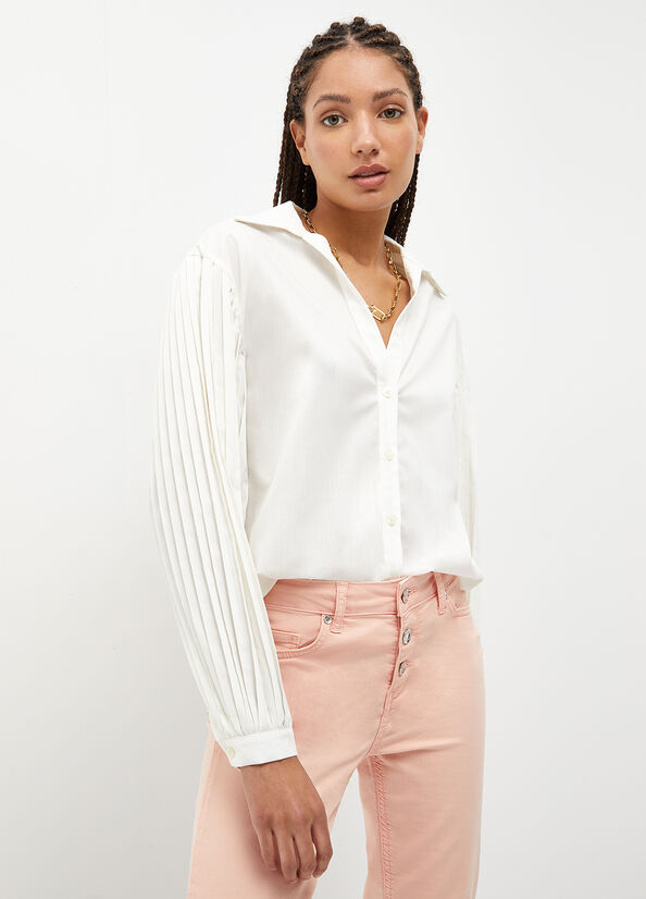 White Liu Jo Poplin Women's Shirts | KEY-370154