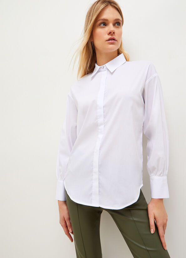 White Liu Jo Poplin Women's Shirts | MUP-258106