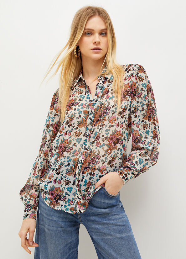 White Liu Jo Printed Women's Shirts | IYT-384729