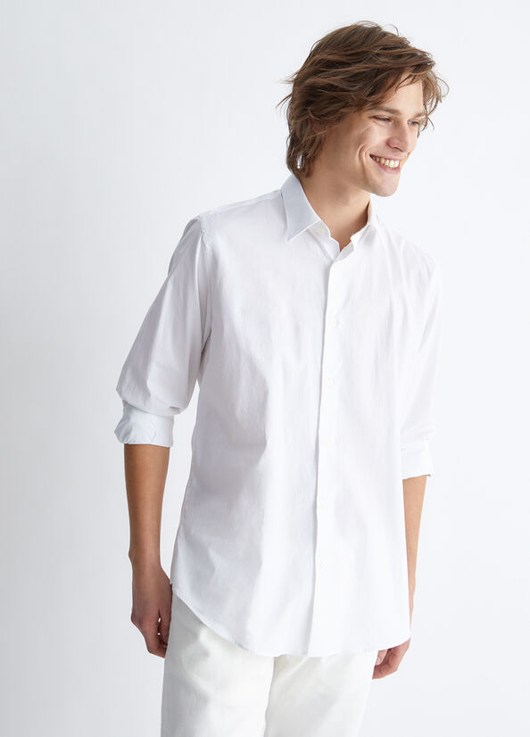 White Liu Jo Slim Fit Men's Shirts | WNY-321978