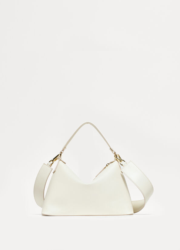 White Liu Jo Small Hobo In Leather Women's Crossbody Bags | IFV-908235