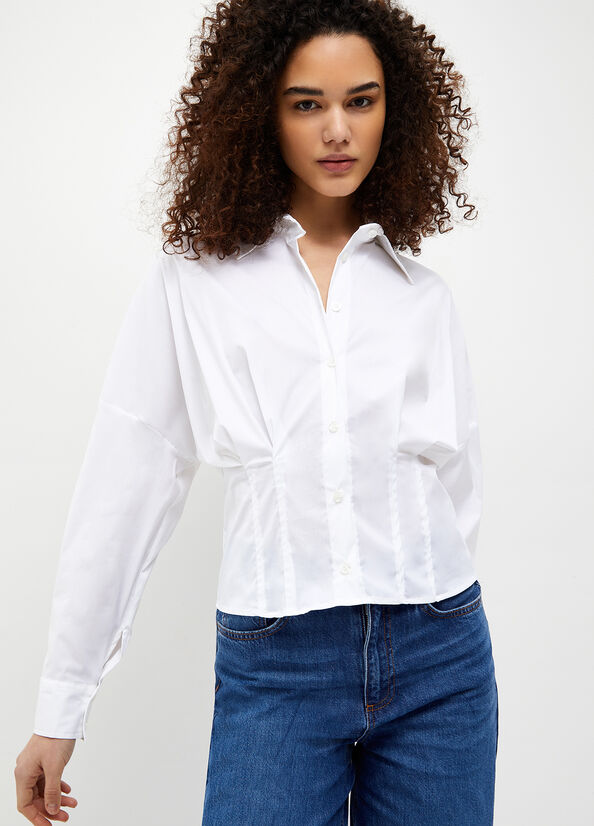 White Liu Jo Stretch Cotton Women's Shirts | QYH-029785