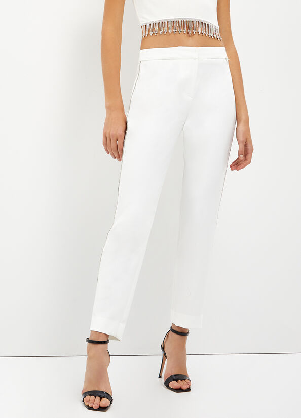 White Liu Jo Stylish With Gemstones Women's Pants | CLR-769312