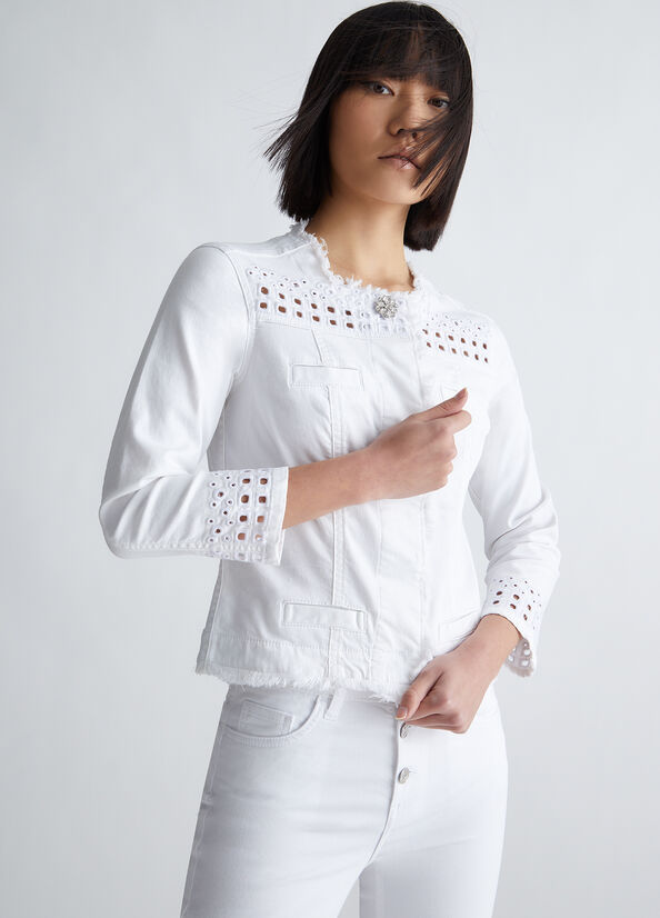 White Liu Jo With Embroidery Women's Jackets | VMB-269743