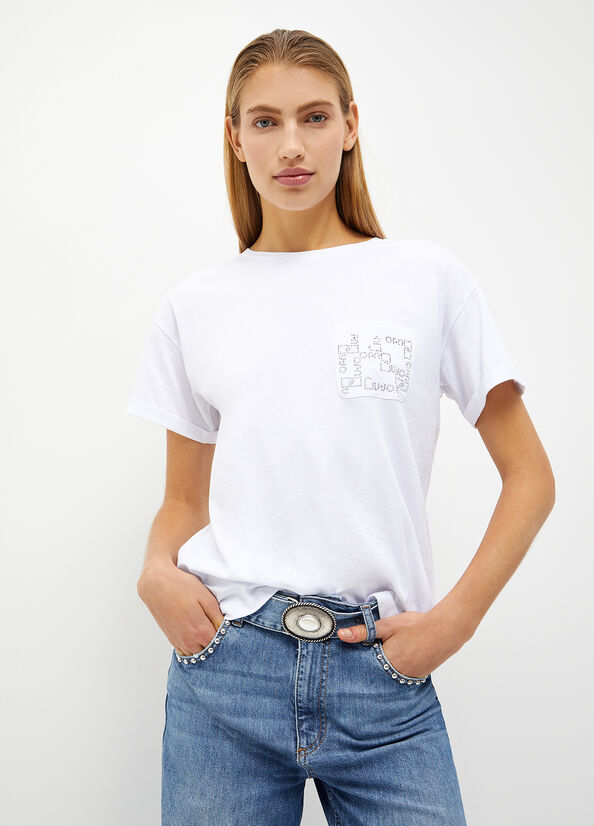 White Liu Jo With Small Pocket Women's Tops | RCO-594781