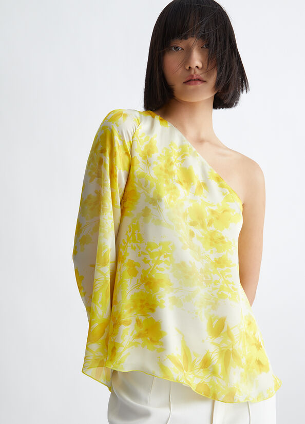 Yellow Liu Jo Floral Blouse Women's Shirts | WUZ-947231