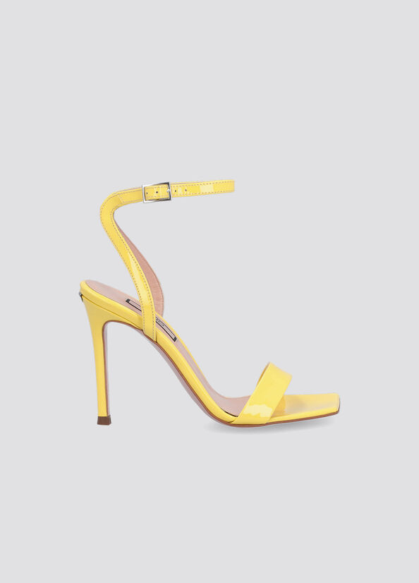 Yellow Liu Jo Patent Leather Heeled Women's Sandals | ODG-145278