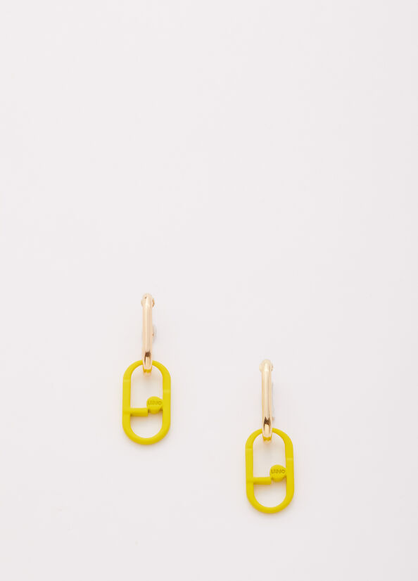 Yellow Liu Jo Pendant Earrings With Monogram Women's Jewelry | EQC-097631